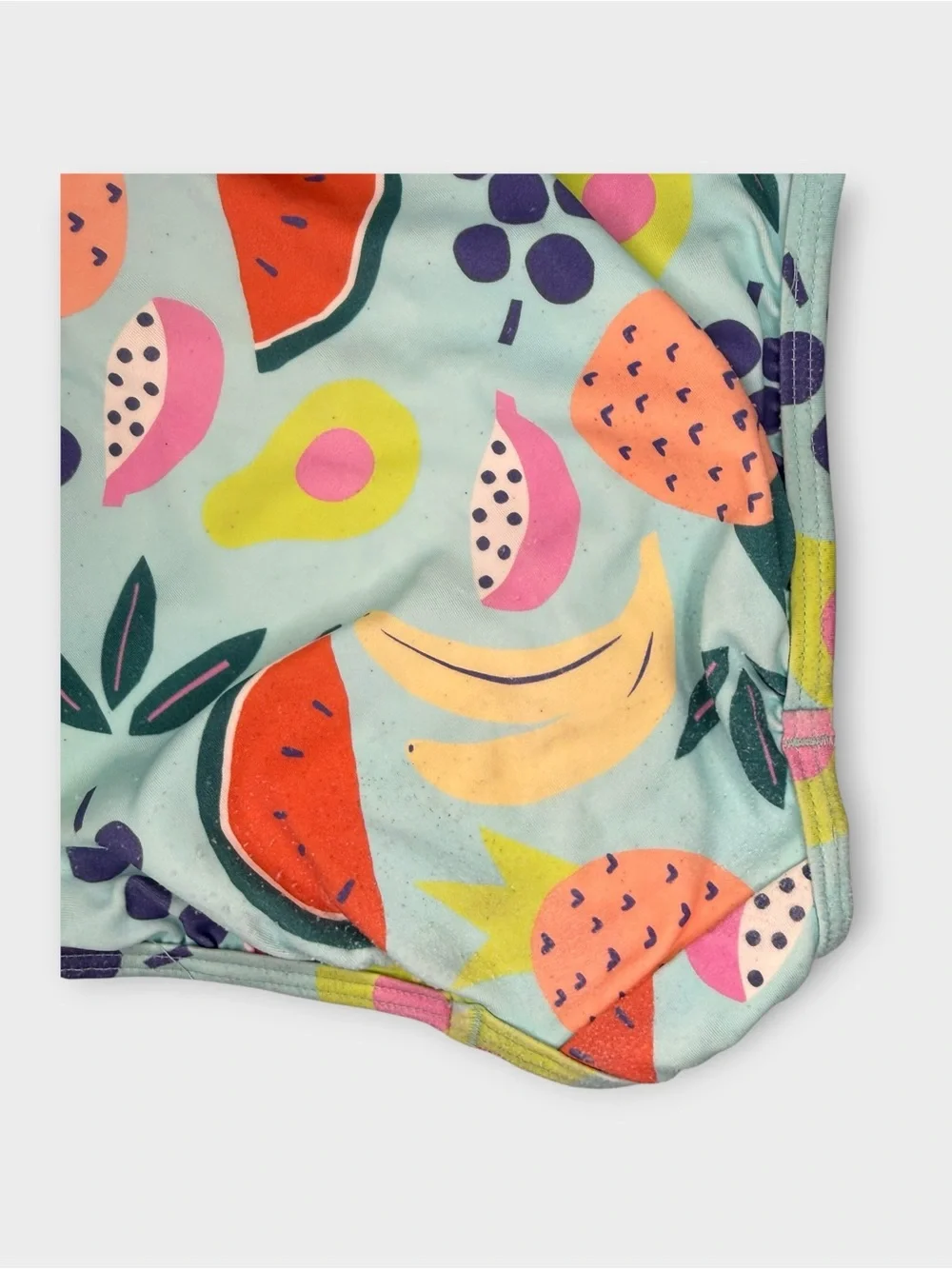 Hanna Andersson Tropical Fruit Pattern Blue Swimsuit